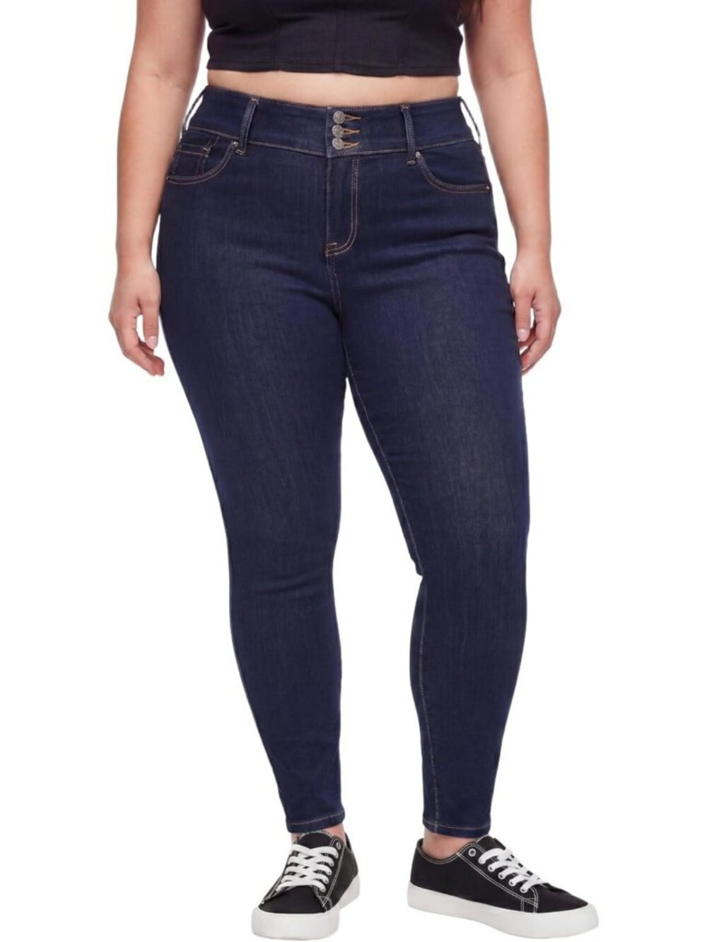 Plus Size High-Rise Skinny Jeggings for Women - Comfortable Stretch Denim Pants